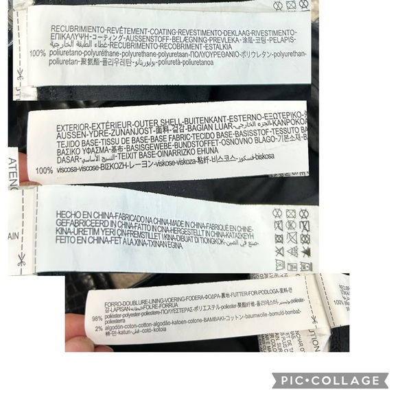 Zara Women Black Croc embossed Animal Faux Leather Pleather Vegan Pants M NWOT - Picture 12 of 17